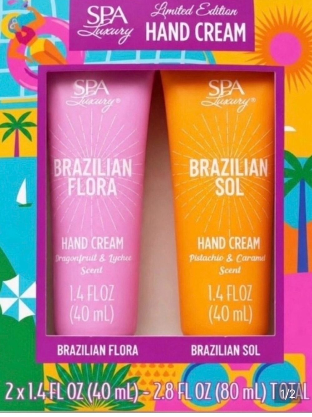 Brazilian Flora & Brazilian Sol Hand Cream Duo - Pink & Orange